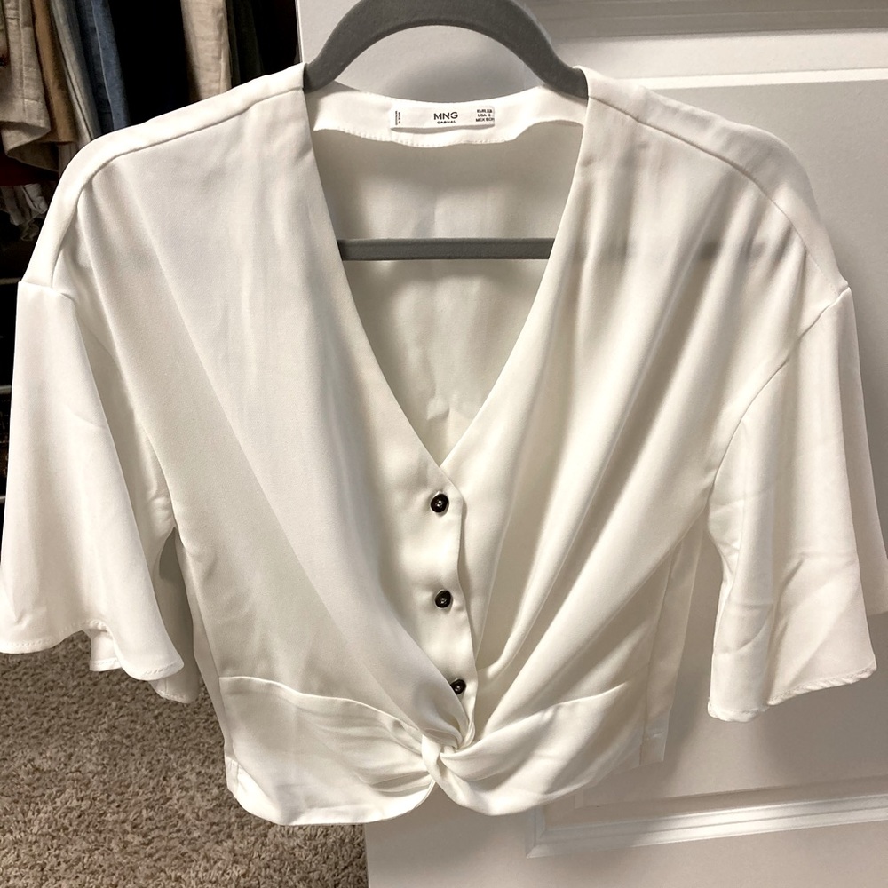 Mango twist front crop top Sz 2/XS